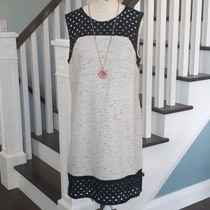 Ann Taylor tweed & black eyelet shift dress 🎁